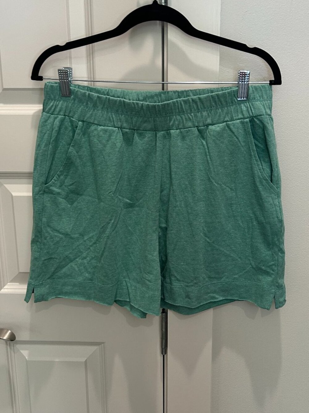 Zenana Exposed Seam Boxy Top and Short Set- Heather Green Color - Picture 10 of 14